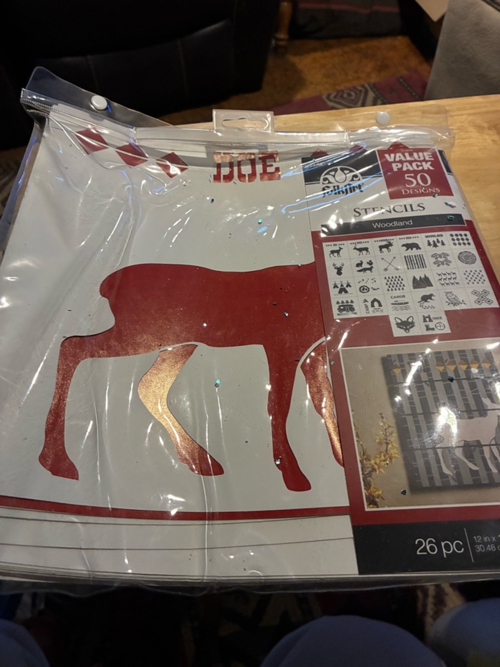 Woodland Animal Stencil Pack with Red Doe Silhouette